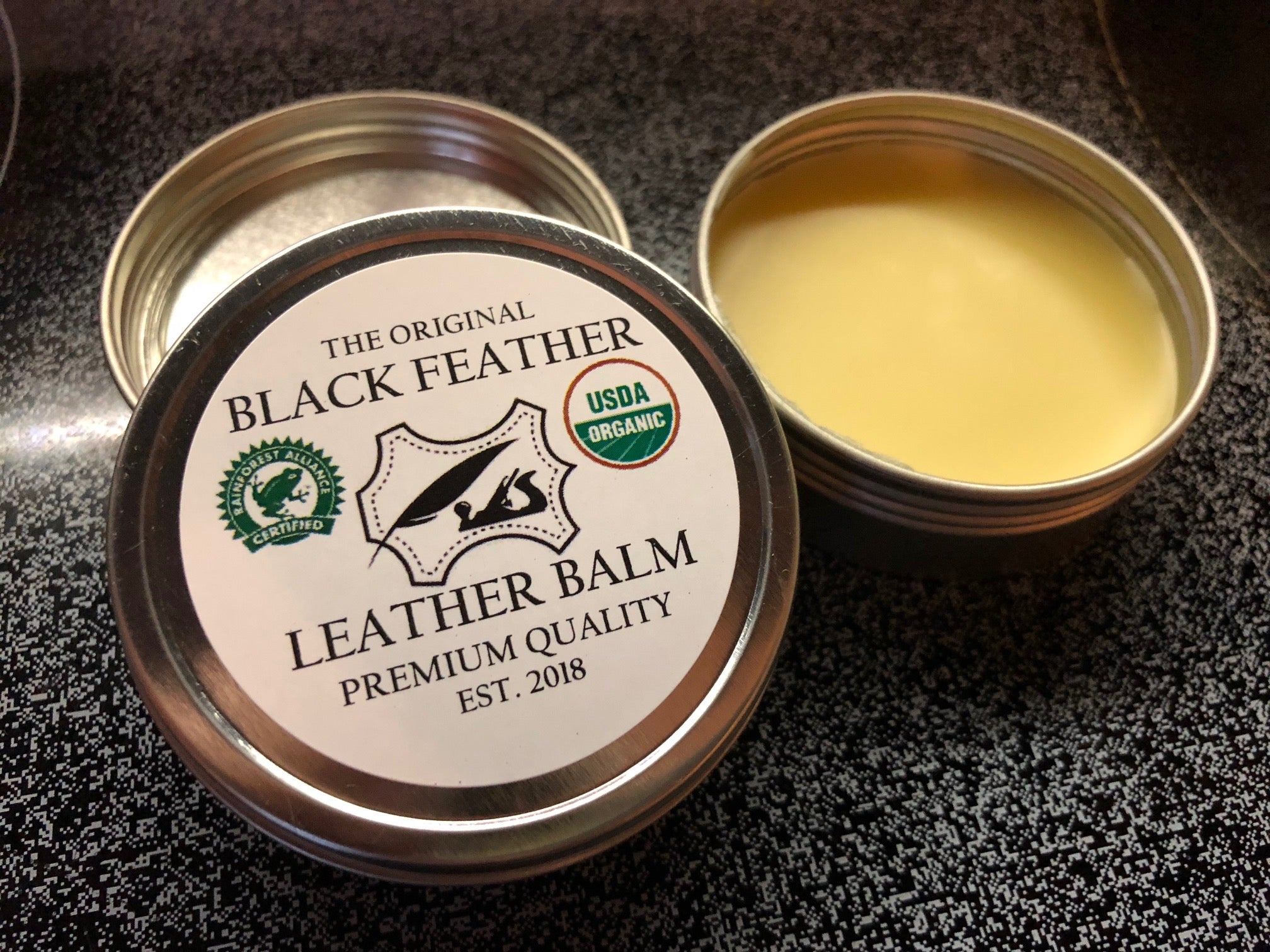 "The Original" Black Feather Leather Balm... is now for sale!