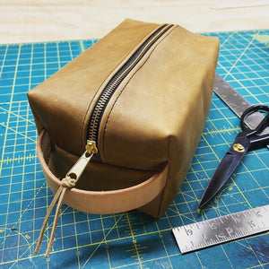 Dopp Kit -- Leather & Waxed Canvas Toiletries Bag